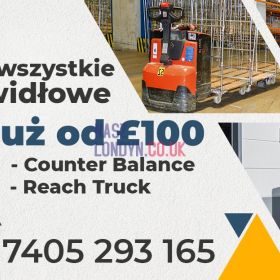  Kursy na wszystkie wózki widłowe po Polsku! od £100,-